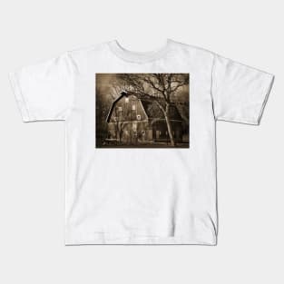 Red Barn In Sepia Kids T-Shirt